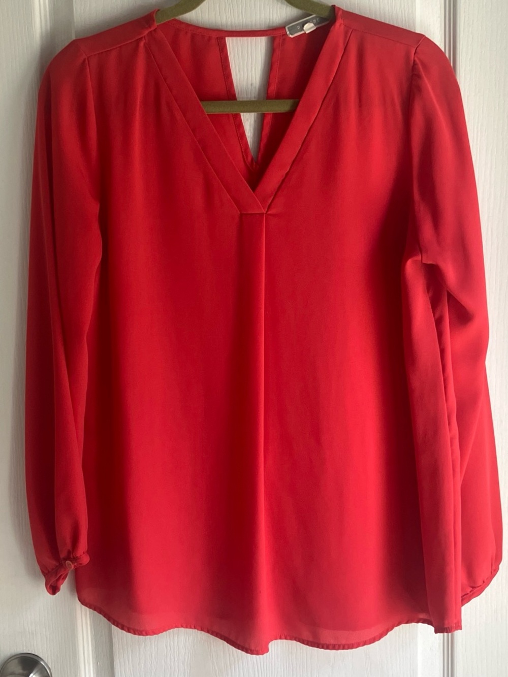 Pleione coral long sleeve blouse S